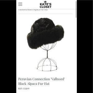Kate Middleton - Lacroine Black Alpaca Fur Hat. Medium